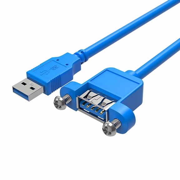 USB3.0 Male Female Extendable Cable with Screw Mount for Various Devices