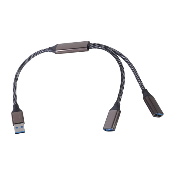 USB3.0 Male to Double Female Y Splitter Adapter Cable for Fast Speed Data Transfer and Charging on Laptops and Desktops