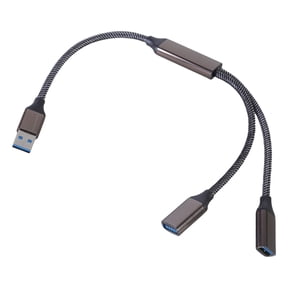 USB3.0 Male to Double Female Y Splitter Adapter Cable for Fast Speed Data Transfer and Charging on Laptops and Desktops