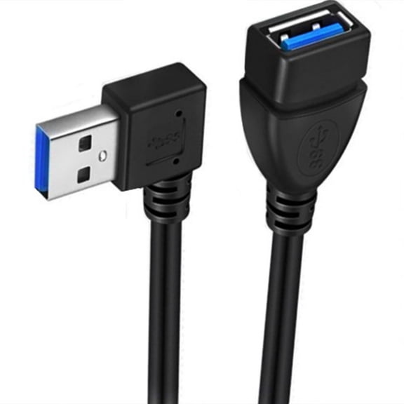 USB3.0 Male to Female Extension Cable 90Degree Angles USB3 Cable USB Extender Cord for Fast Data Transfer &Space Saving
