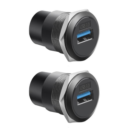 USB3.0 Panel Metal 22mm Circular USB2.0/USB3.0 Thread Module Connector USB Plug Fast Speed Data Transfer