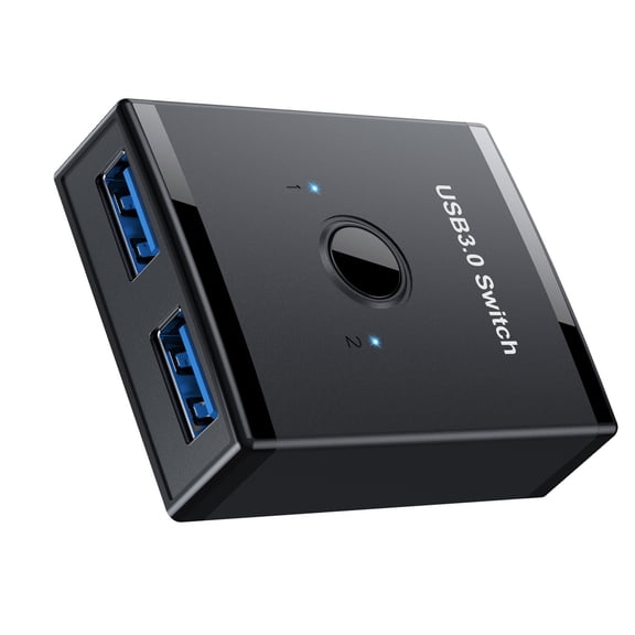 USB3.0 Switcher 2 Port Sharer Switcher USB Switcher with 2 USB3.0 Port USB Cable for Printers Keyboards Laptop