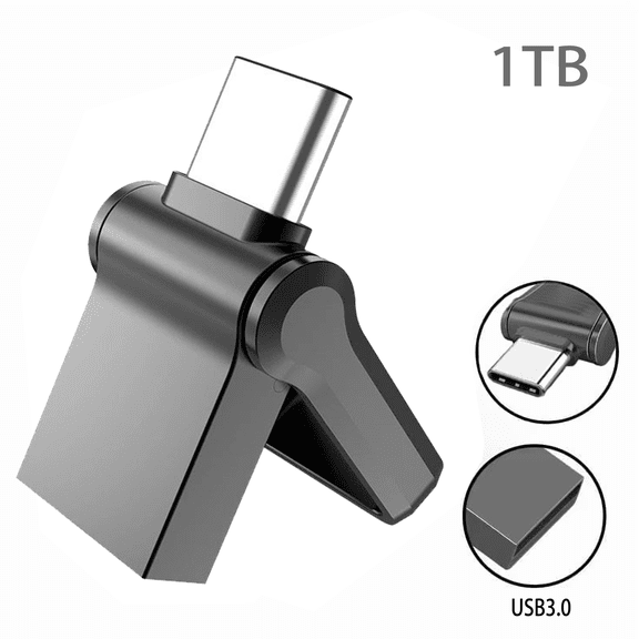 USB3.0 Flash 1T/935G Drive Type-C Thumb Drive  Memory Storage Stick USB C Drive for Mobile/ PC/Laptop l-Tersanhong(Black)