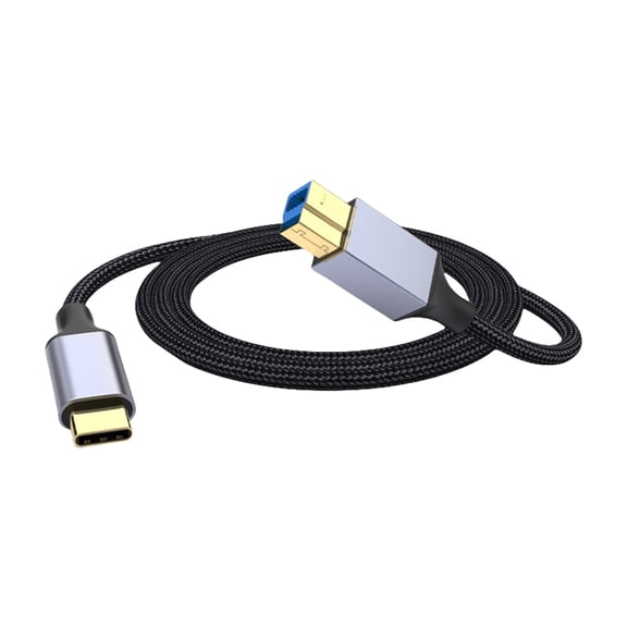 USB3.0 Type B To Type C Cable Interferences Resistant Shielded Nylon Cord For Reliabled Data Transfer Printers Scanners