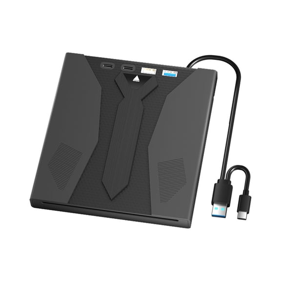 USB3.0 & Type C External Optical Drive, Slot Loading Design, 5Gbps High-Speed for Laptops Tablets PCs