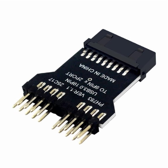 USB3.0 to 2.0 Motherboard Header Adapter Double 9Pin Port for Color Fan Control
