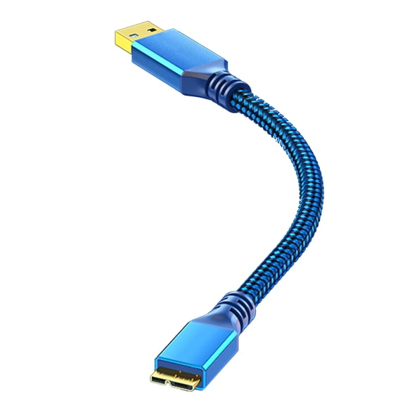 USB3.0 to MicroB 5Gbps Data Charging Cable, Aluminum Alloy Connectors for Mobiles and Hard Drives