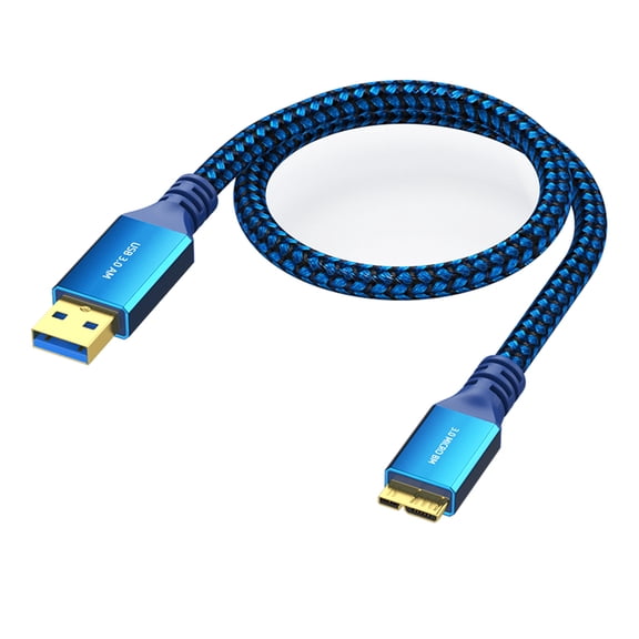 USB3.0 to MicroB Fast Data charging Connectors Cable with 5Gbps Transfer Rate for Hard Drives and Mobile Devices