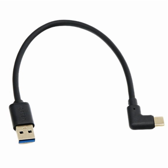 USB3.0 to Type C 90 Degree Angled Charging Cable with 60W Fast Charging 10Gbps Data Transfer PC and Metal Texture