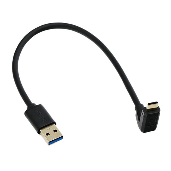 USB3.0 to Type-C Angled chargingrs Cable 60W Rapid Charging 10Gbps High-Speed Data Metal Design