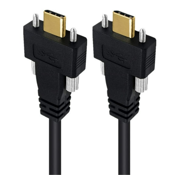 USB3.1 Type C Charging Cable Panel Mount Double Screw Locking Connection Cord 10Gbps Data Transfer 4K60hz Video Output