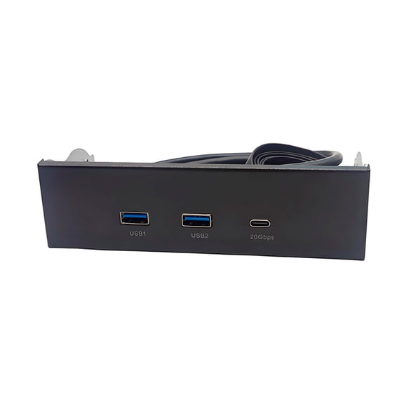 USB3.2 Front Panel USB Adapter for 5.25Inch Bay Featuring Double USB3.2 Port and Type C for Fast Data Transfer