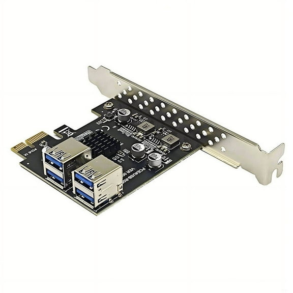 USB3.2 GEN1 PCIE Expansion Card 4 Port USB-A 5Gbps Expansion Card Adapter Riser for WIN7/10/11 LINUX