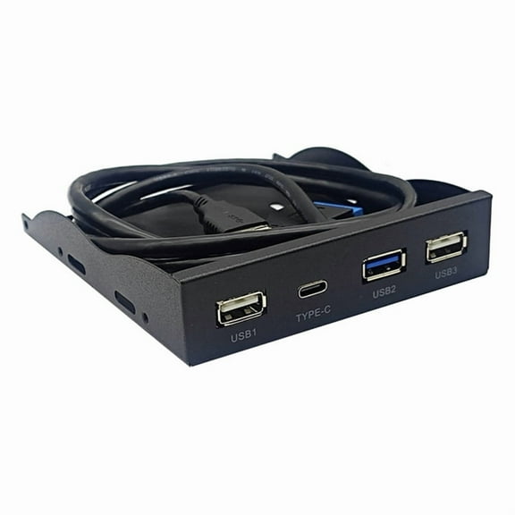 USB3.2 GEN1 TYPE-C Floppy Drive Panel 3.5-Inch HUB 19PIN to C Port Reversible Plug-in 5Gbps
