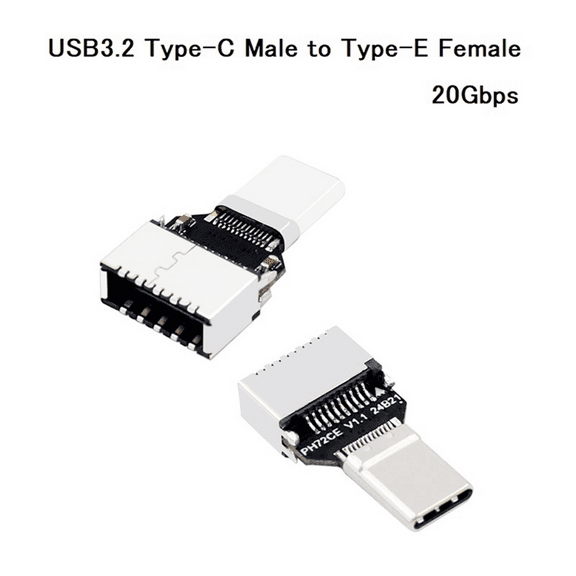 USB3.2 Type-C Male to Type-E Female Adapter 20Gbps Computer Case Front Type-E Adapter for Computer Motherboard Expansion
