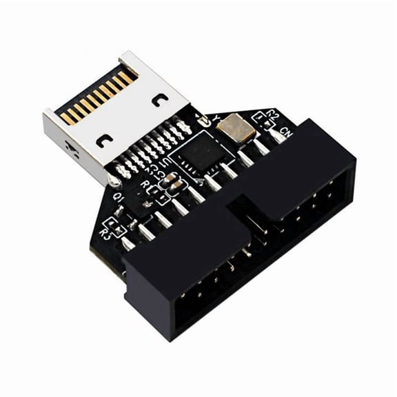 USB3 Type-E 20Pin to USB 19P Chassis Front Convert the Motherboard Type-E Expansion Card Type-E Interface to the USB 19P,1 * USB3 Type-E Adapter,Black