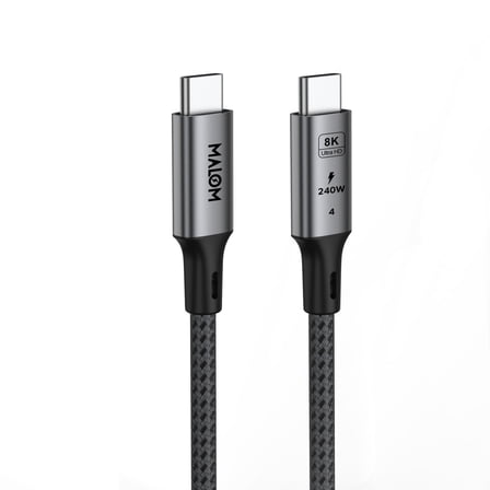 USB4.0, 40Gbps Competible for Thunderbolt 4 Cable, 240W Charging, 8K@60Hz, 4K@144Hz, USB C Display Cable, USB4 for iPhone 17/16/15 Series, MacBook Air, Samsung, Gray, 1.8M/6FT