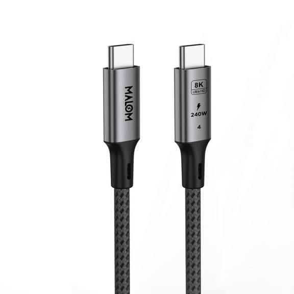 USB4.0, 40Gbps Competible for Thunderbolt 4 Cable, 240W Charging, 8K@60Hz, 4K@144Hz, USB C Display Cable, USB4 for iPhone 17/16/15 Series, MacBook Air, Samsung, Gray, 1.8M/6FT