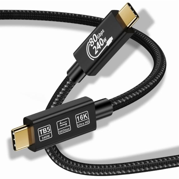 USB4.0 USB C Charging Cable Support 16K Video Transfer Cord 80Gbps Fast Speed Data Transfer, 240W Charging