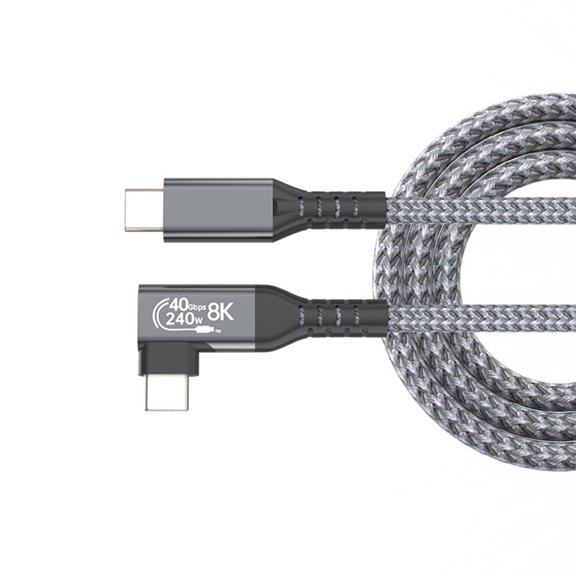 USB4 40GB 8K Video Cable Right Angled PD240W Quick Charging Data Transfer Line
