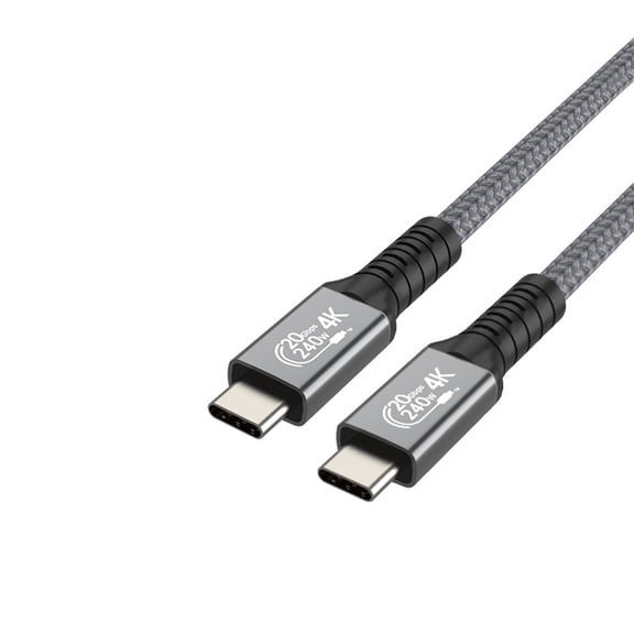 USB4 Cable 240W Fast Charging 40Gbps Data Transfer 8K@60Hz Video Display USB C to USB C Braided Cord for Smartphone