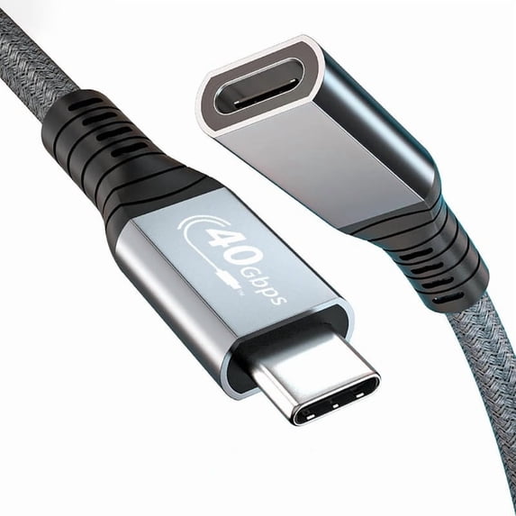USB4 Extension Cable 1ft, USB C 4.0 Extension Cable Male to Female Supports 40Gbps Data Transfer, 100W Fast Charging, Single 8K and Dual 4K Video, Compatible with 15 Pro Max, MacBook, Dell XPS