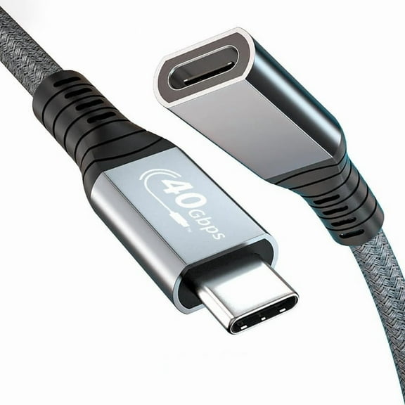 USB4 Extension Cable 1ft, USB C 4.0 Extension Cable Male to Female Supports 40Gbps Data Transfer, 100W Fast Charging, Single 8K and Dual 4K Video, Compatible with 15 Pro Max, MacBook, Dell XPS