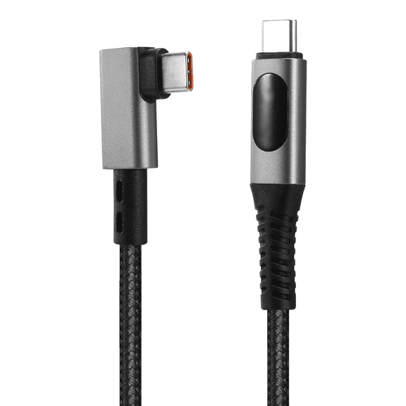 USB4 Type-C 240W Fast Charging Cable with LED Digital Display 8K@60Hz 40Gbps Data Transfer Data Cable Right Angle