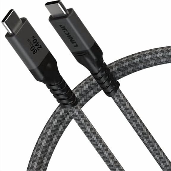 USB4 v2 USB C to USB C Cable | Thunderbolt 5/4/3 Compatible | Type C Charger for MacBook and iPhone | 240W Fast Charging | 80Gbps Data Transfer | 16k/ 8k Display Cord | Use with all USB devices