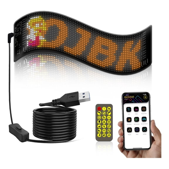 USB5V Programmable LED Sign Flexible Luminous Sign 10x34cm