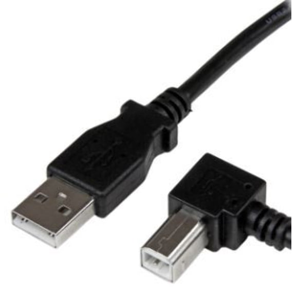 USBAB3MR Cable USB 2.0A Male to B Male, Right Angle 9.84' (3.00m) Shielded : RoHS