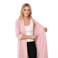 thumbnail image 1 of USBD Post Mastectomy Robe With Inside Drain Pockets Women Recovery Bathrobe (Pink,Large), 1 of 9