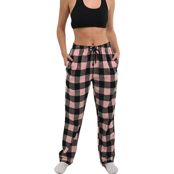 USBD Premium Flannel Pajama for Women PJ Woman Sleepwear Lounge Size: XX-Large, Color: Blush Black/FLN