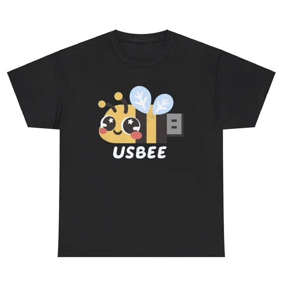USBEE Bee Funny Tech Computer Engineer Pun Sayings Humor Gear Unisex T-Shirt, up to size 5XL