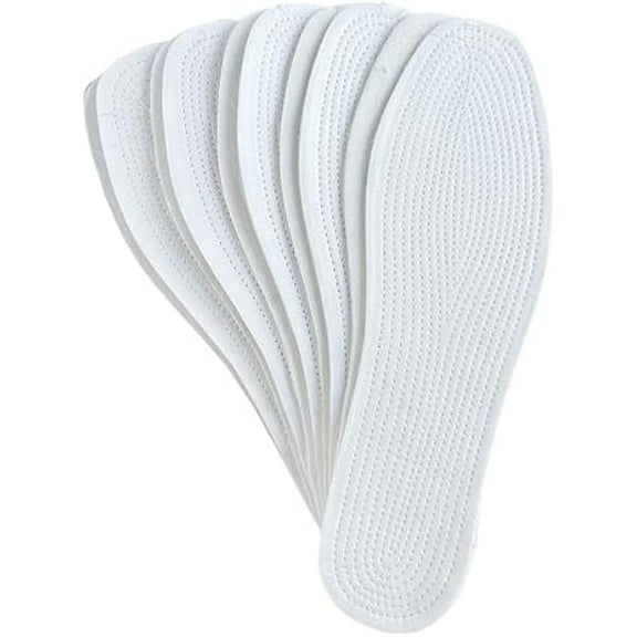 USBSO 5 Pairs Cotton Insoles for Barefoot Wear, Breathable Washable Shoe Inserts, Sweat-Absorbing Odor-Control Pads, 8-Layer Pure Cotton, Cut-to-Size for US Women 9 / Men 10 / EU 43 / UK 8