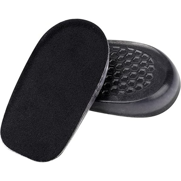 USBSO Heel Lifts, Gel Height Increasing Insoles Soft Shoe Lifts for Uneven Legs, Shoe Lifts for Women Men 1 Inch Heel Lifts for Leg Length Discrepancy Comfort Half Foot Insoles for Heel Pain,Black
