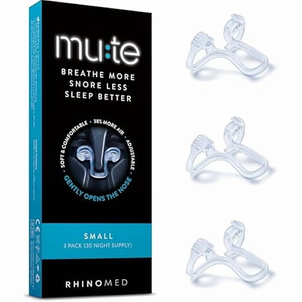 USBSO Mute by Nasal Dilator for Snore Reduction | Small 3pk | Increase Airflow | Anti Snoring Devices | Nasal Dilators for Sleeping | Internal Nasal Dilator | Snoring Solution | Transparent