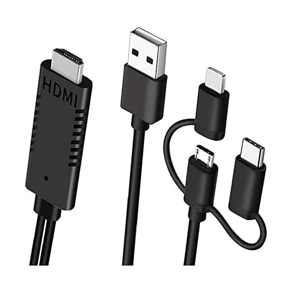 USBSO Smartphone to HDMI Projection Cable, 1080P Phone to TV Mirroring Adapter Compatible with Smartphone/Tablet