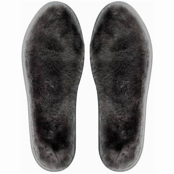 USBSO Women's Sheepskin Insoles Winter Boot Inserts Premium Extra Thick Shearling Inserts Replacement Warm Furry Wool Shoe Insole Fleece Slipper Inserts Grey US 10/EU 41
