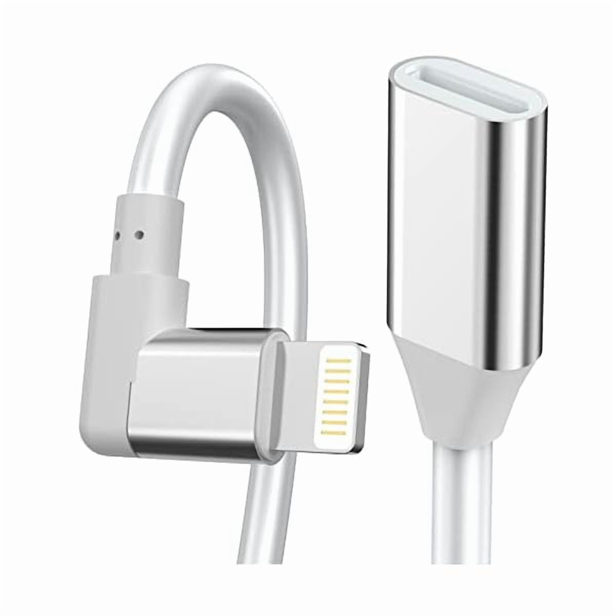 USBSO iPhone Charger Extension Cable,[Apple MFi Certified] 90 Degree  Lightning Charging Male to Female Extender Dock Cable Adapter for iPhone 14  Pro Max/13/12/11/XS/XR/X/8/7/6 Pass Data Audio - Walmart.com, image size:1200x1200