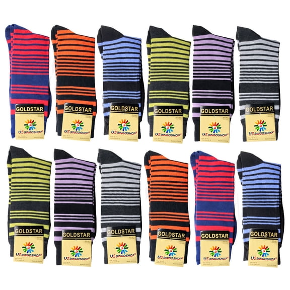 USBingoshop Men's Argyle Cotton Casual Dress Socks, 12 Pairs