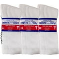thumbnail image 1 of USBingoshop 3 Pairs Mens Non Slip Physicians Approved Grip Cotton Hospital Crew Diabetic Socks White, 1 of 6