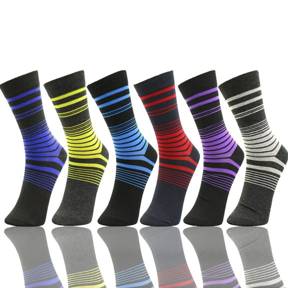 USBingoshop 6 Pairs Men's Argyle Fashion Cotton Casual Dress Socks Soft Crew Socks