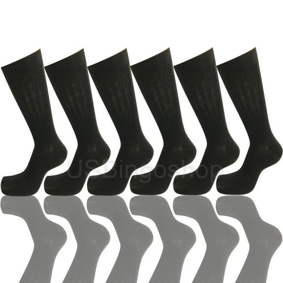 USBingoshop 6 Pairs Men's Argyle Fashion Cotton Casual Dress Socks Soft Crew Socks