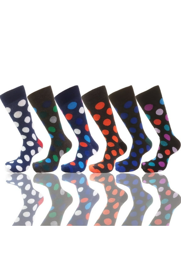 6 Pairs Men's Argyle Fashion Cotton Casual Dress Socks Soft Crew Socks