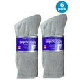 thumbnail image 1 of USBingoshop Men's Cotton Crew Diabetic Socks, 6 Pairs, White/Gray/Black, 1 of 5