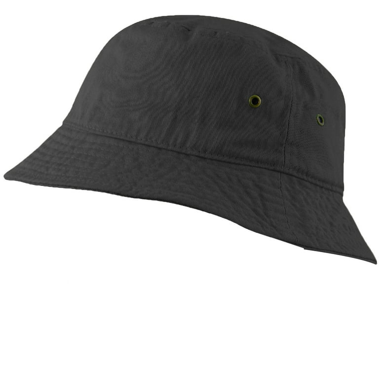 Bucket Hat For Men Women - Cotton Packable Fishing Cap, Dark Grey