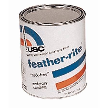 US Chemical FEATHER-RITE 21330 Lightweight Auto Body Filler, 1 gal, White, Paste/Gel, Lightweight