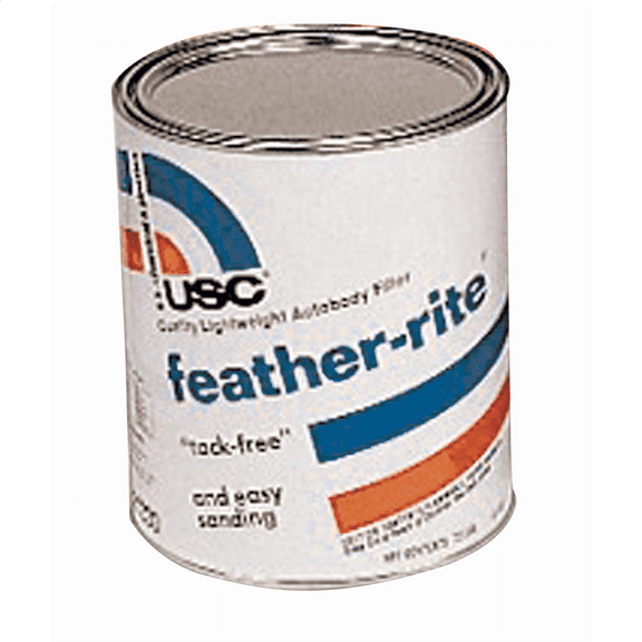 US Chemical FEATHER-RITE 21330 Lightweight Auto Body Filler, 1 gal, White, Paste/Gel, Lightweight