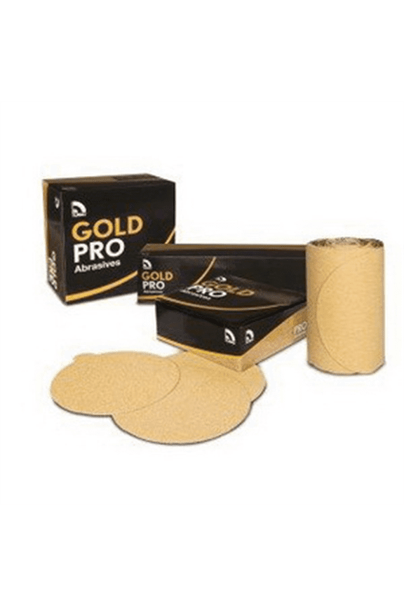 ABRASIVES Gold Pro 082412 Sanding Disc, 6 in Dia, P240 Grit, Paper Backing, Wet/Dry, Hook and Loop Attachment